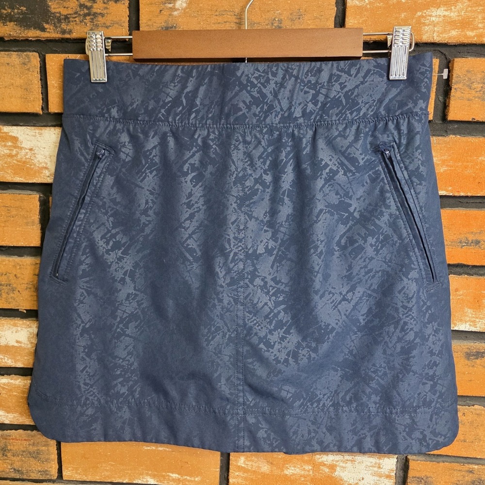 Orvis Navy Print Golf Travel Skort Lined Skirt Tennis Pickleball Size X Small